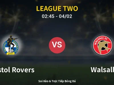 Kết Quả: Bristol Rovers 2-0 Walsall – Highlight & Bàn Thắng | League Two