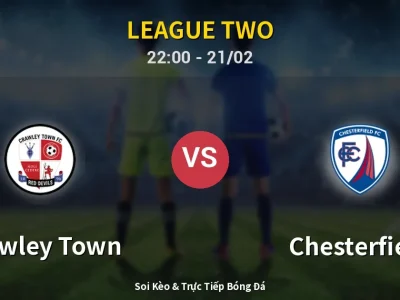 🔴 Trực Tiếp: Crawley Town 0-0 Chesterfield – Link Xem League Two (Full HD)