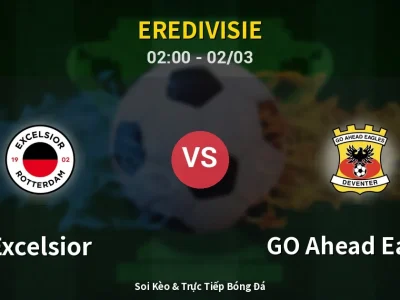 Kết Quả: Excelsior 0-1 GO Ahead Eagles – Highlight & Bàn Thắng | Eredivisie