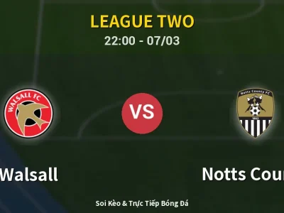 Soi Kèo Walsall vs Notts County – 22:00 07/03 | Nhận Định, Dự Đoán Tỷ Số