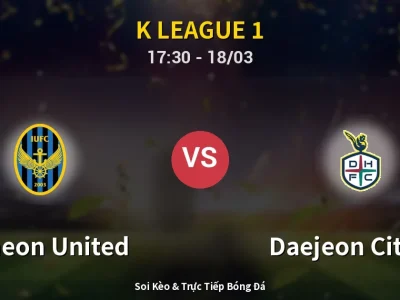Kết Quả: Incheon United 1-3 Daejeon Citizen – Highlight & Bàn Thắng | K League 1